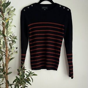 Premise Black and Red Striped Sweater bin H